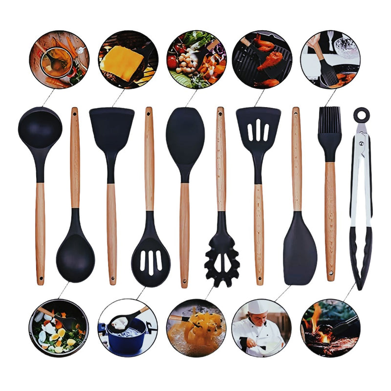Set cucharones y accesorios cocina 19pz