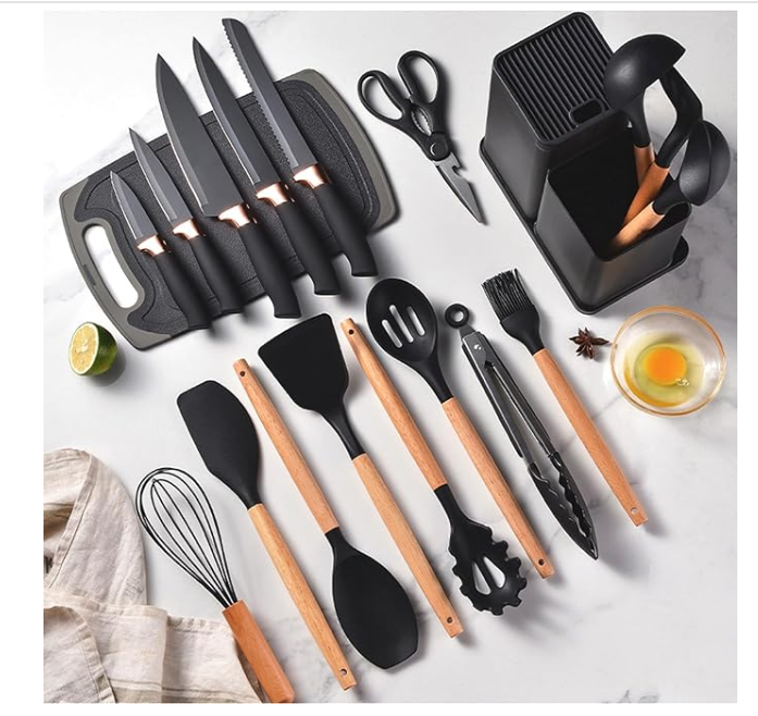 Set cucharones y accesorios cocina 19pz
