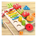 JUEGO DIDACTICO 3 EN 1: PESCA, CONSTRUCCIÓN Y MÚSICA MONTESORI